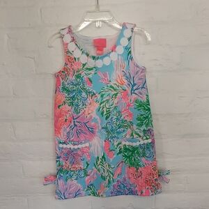 NWOT Lilly Pulitzer Pink and Green Floral Knit Shift Dress Size XS (2-3)